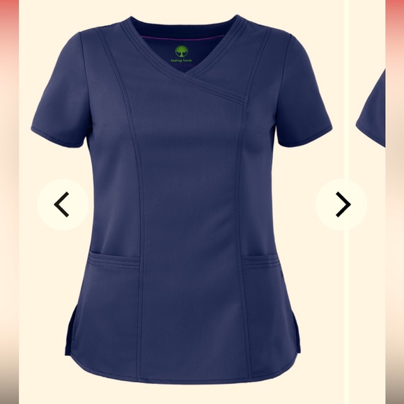 Healing Hands women’s navy Jordan scrub top size medium lot of 3 EUC - Picture 1 of 5